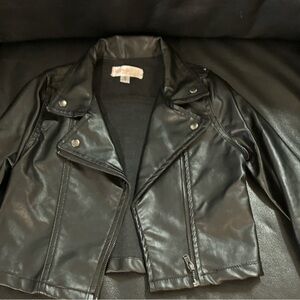 GIRLS MOTO FAUX JACKET